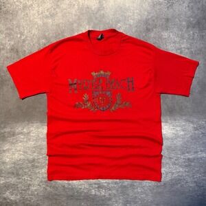 Vtg 90s Cal Cru Myrtle Beach Crest T Shirt L Red Single Stitch USA